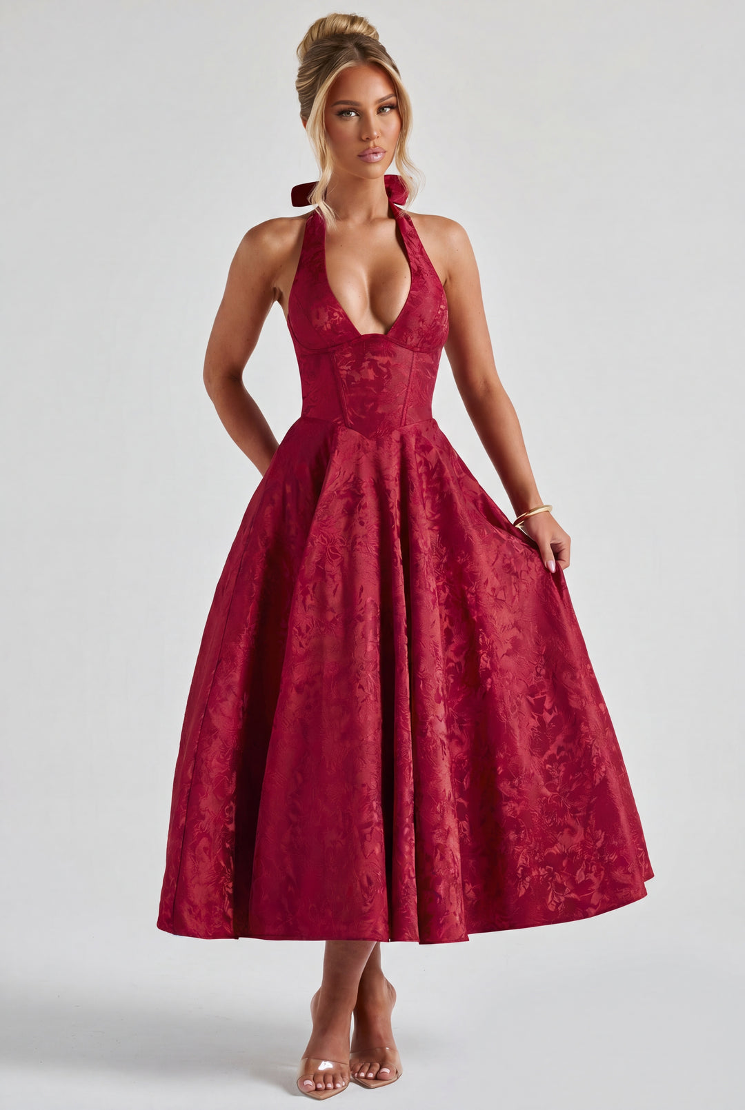Clandour | Giaine Midi Dress - Red - product photo 1