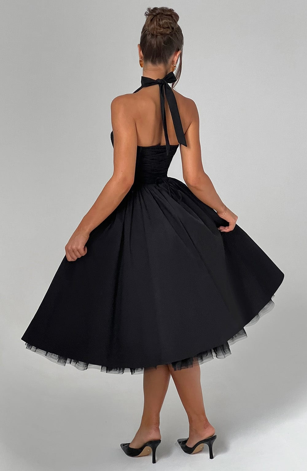 Clandour | Elenlise Midi Dress - Black - product photo 2