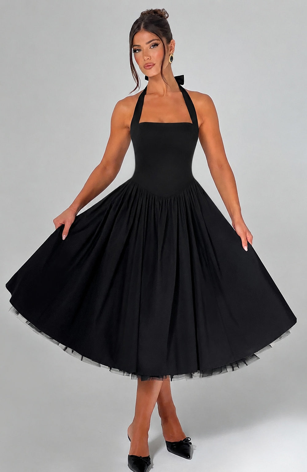 Clandour | Elenlise Midi Dress - Black - product photo 3