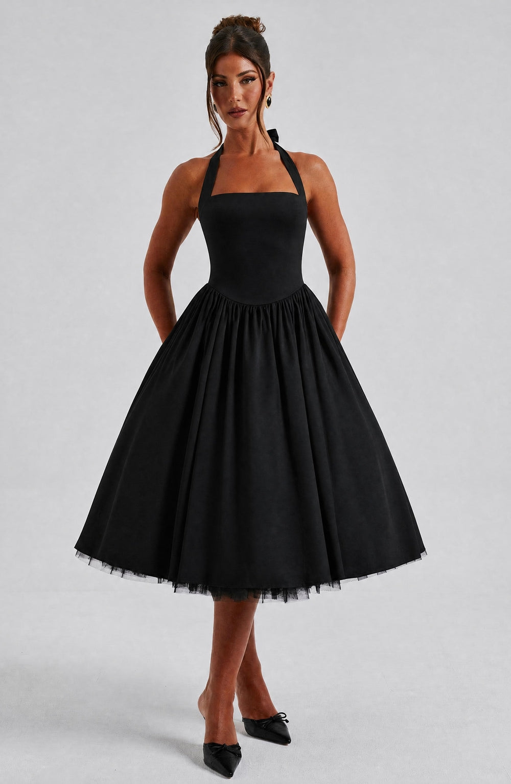 Clandour | Elenlise Midi Dress - Black - product photo 4