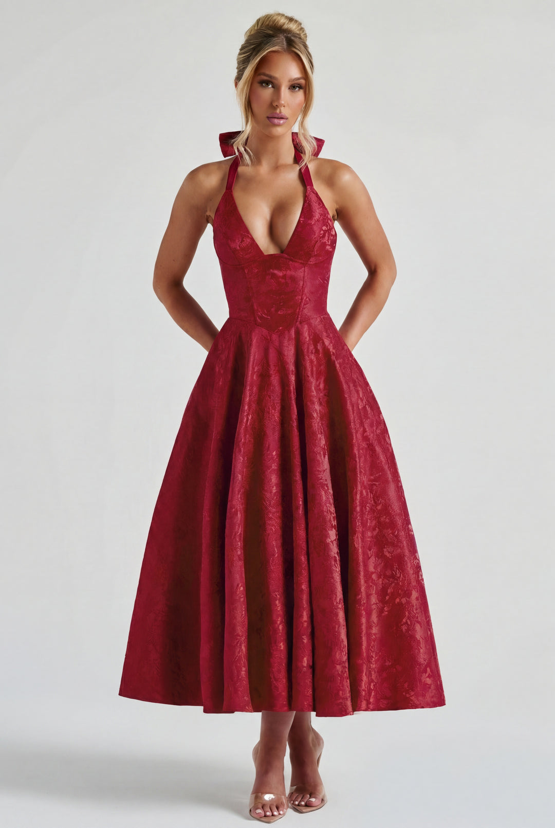 Clandour | Giaine Midi Dress - Red - product photo 5