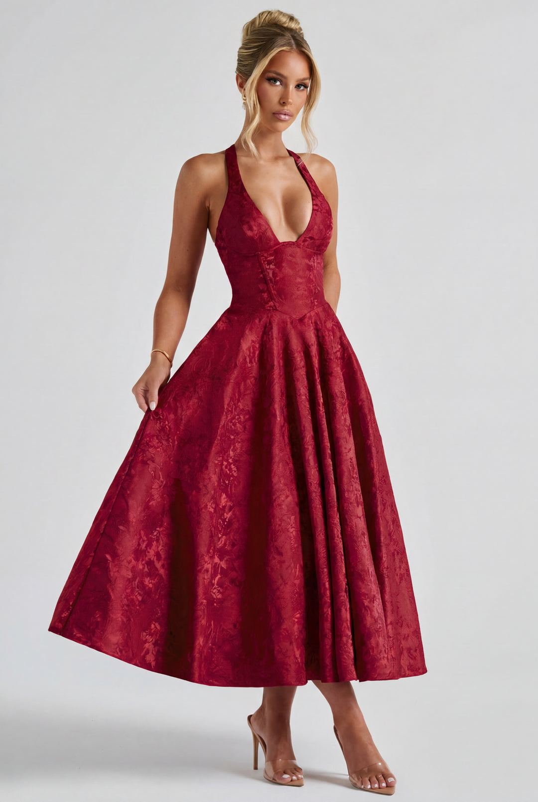 Clandour | Giaine Midi Dress - Red - product photo 7