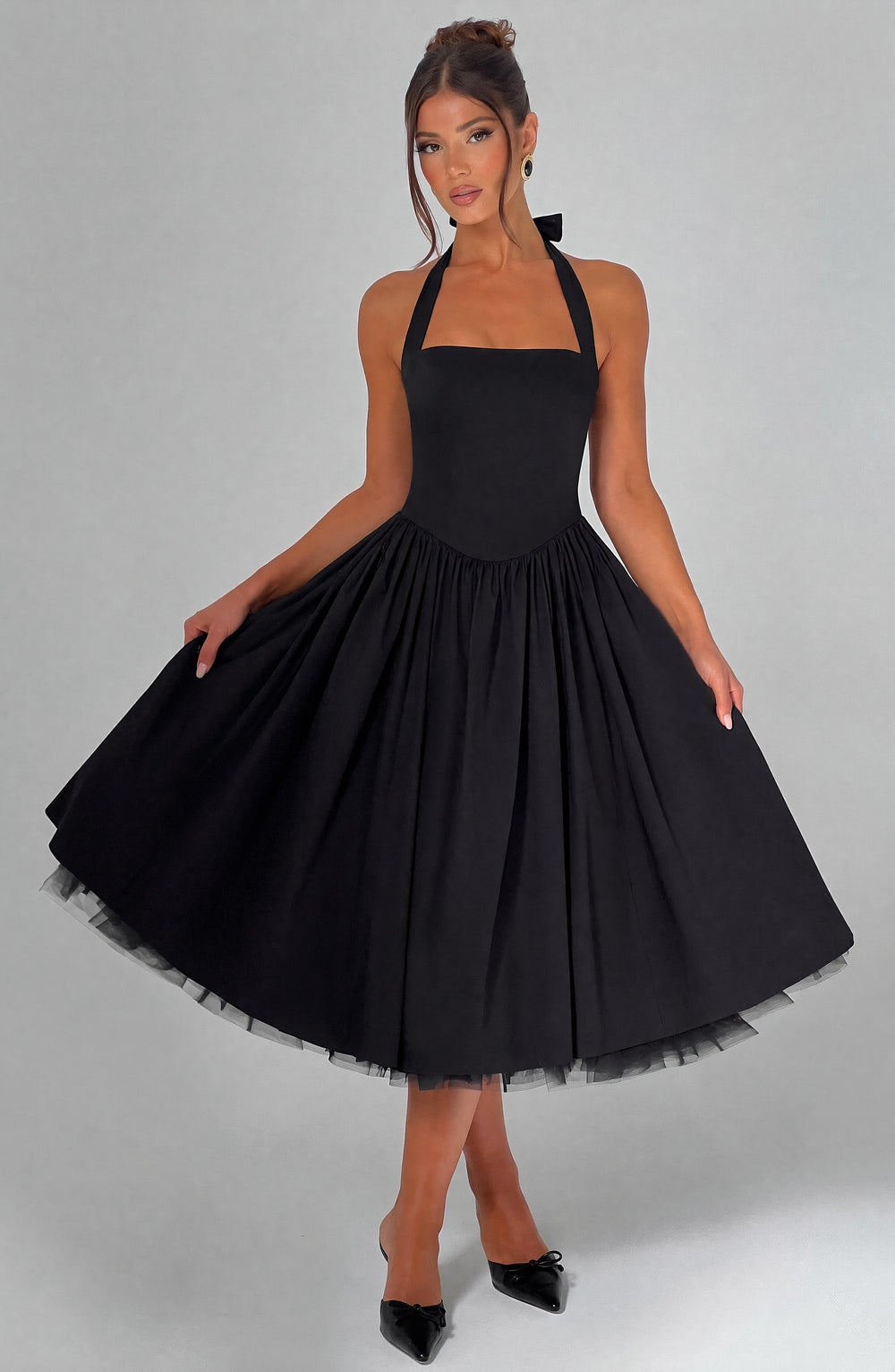 Clandour | Elenlise Midi Dress - Black - product photo 7