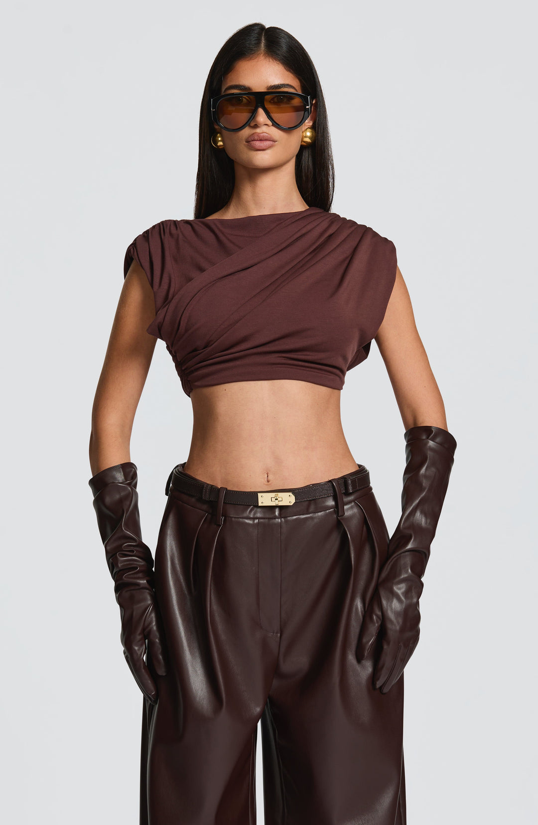 Avelaelle Top in Plum Brown by Clandour, product photo 8