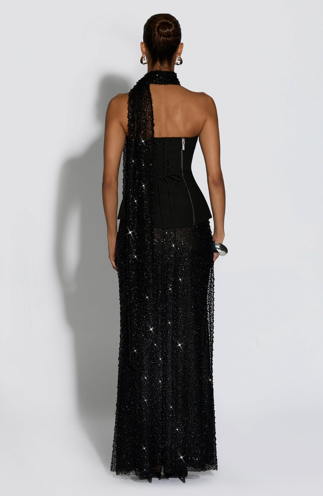 Avelara Maxi Skirt in Black by Clandour, product photo 6