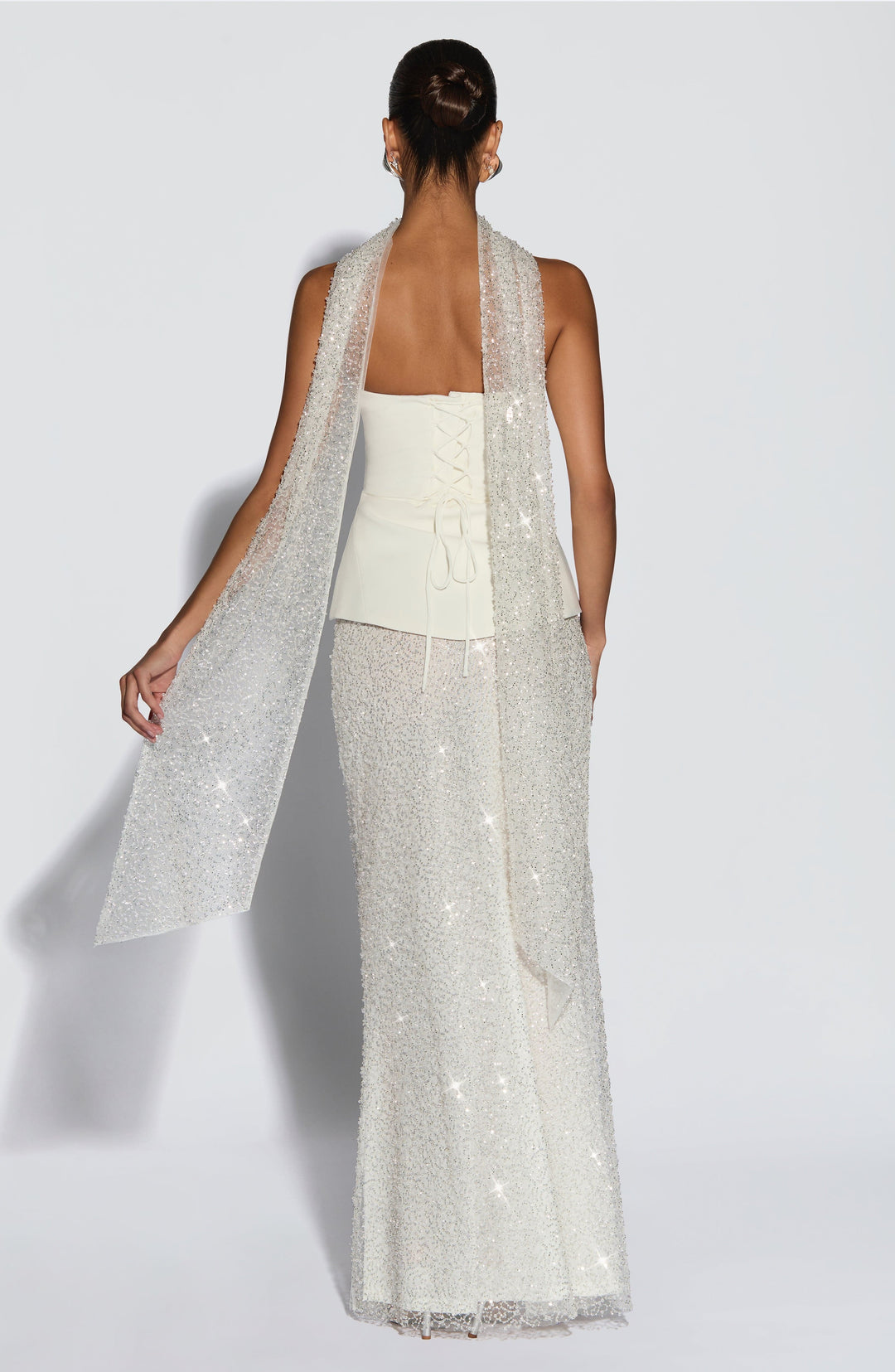 Avelara Maxi Skirt in Ivory by Clandour, product photo 3