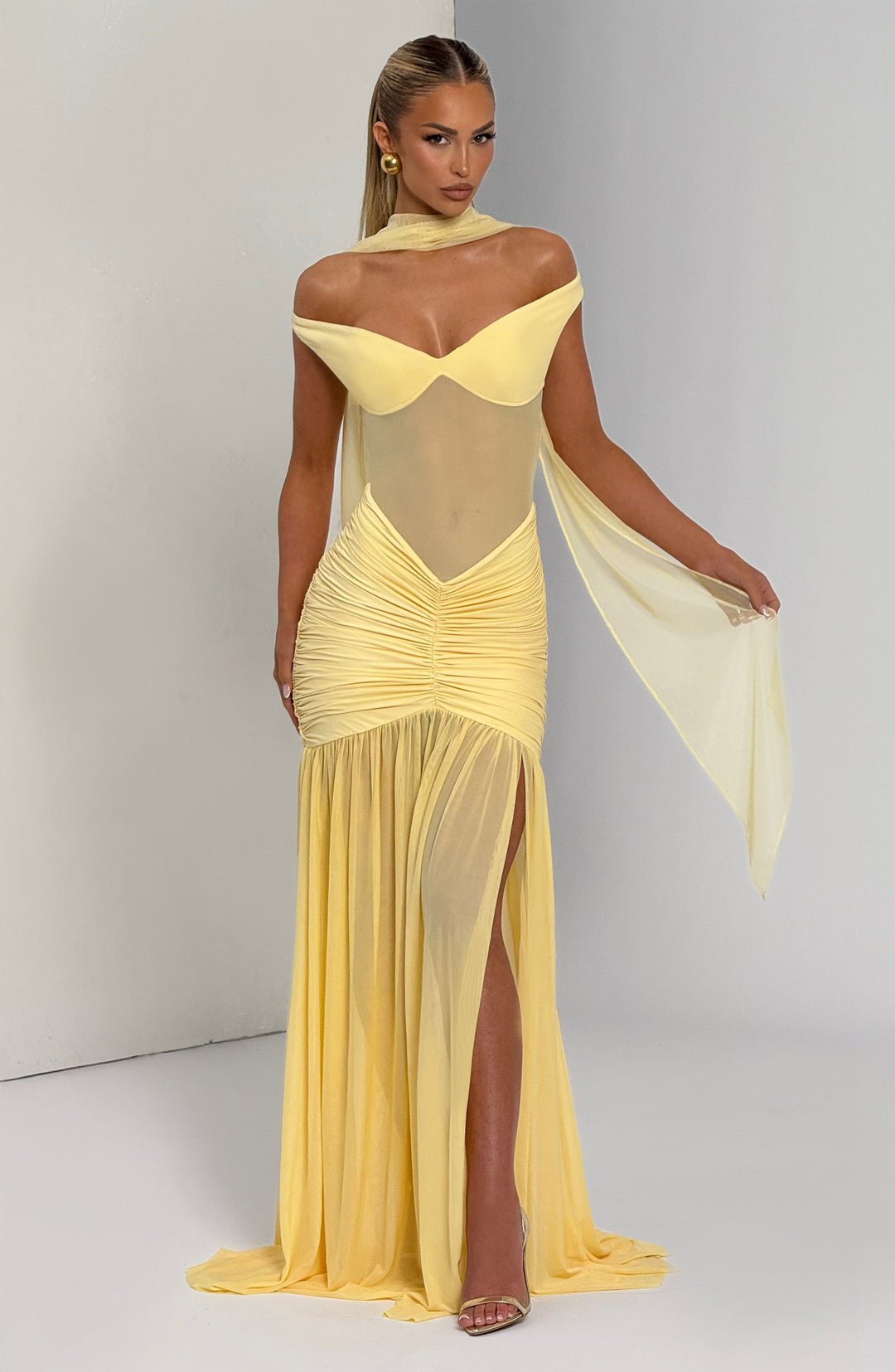 Avelari Maxi Dress in Lemon by Clandour, product photo 7