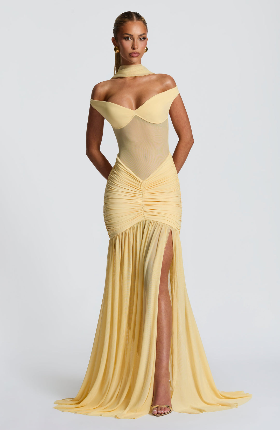 Avelari Maxi Dress in Lemon by Clandour, product photo 12