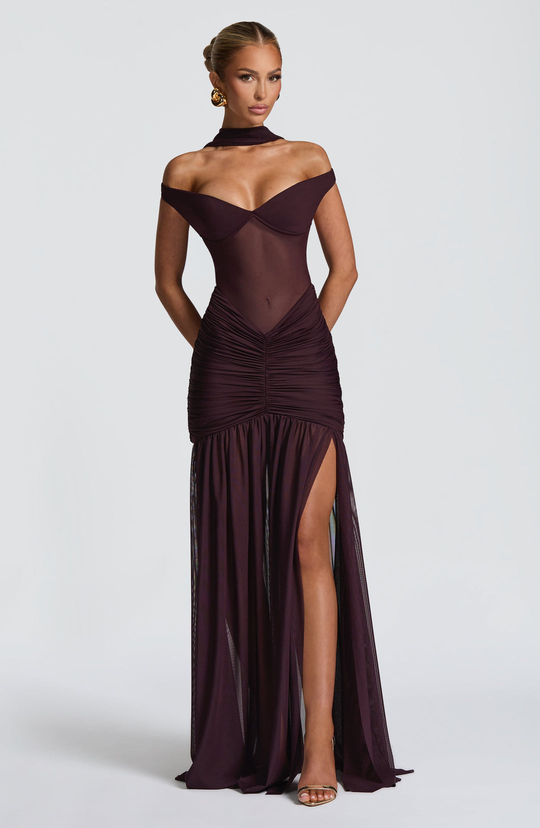 Avelari Maxi Dress in Plum by Clandour, product photo 8