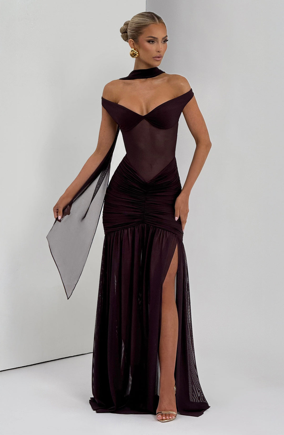 Avelari Maxi Dress in Plum by Clandour, product photo 12