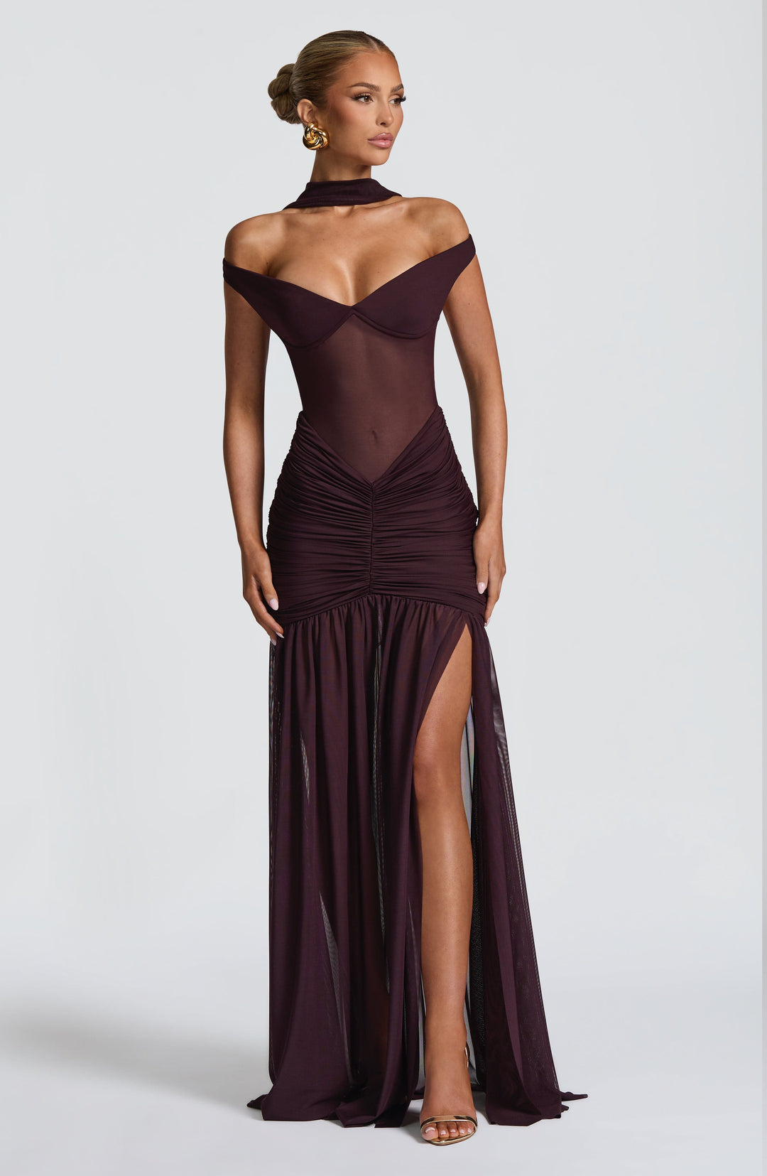 Avelari Maxi Dress in Plum by Clandour, product photo 13