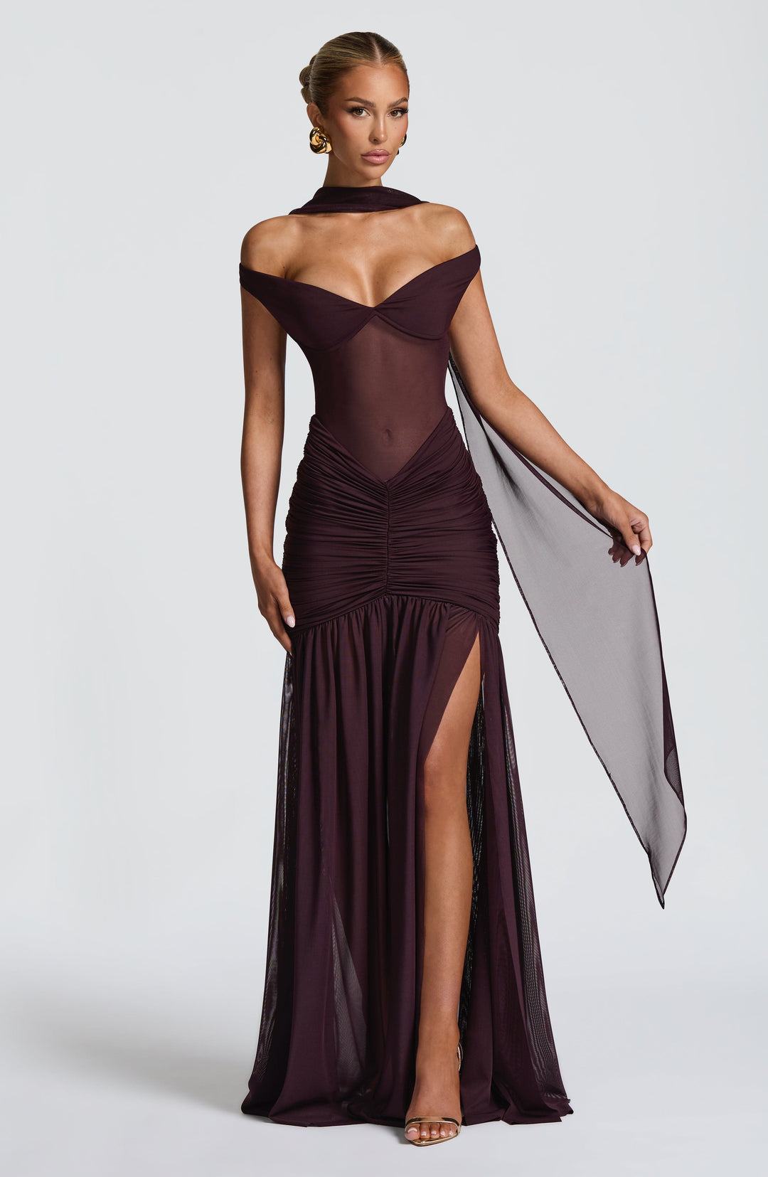 Avelari Maxi Dress in Plum by Clandour, product photo 14