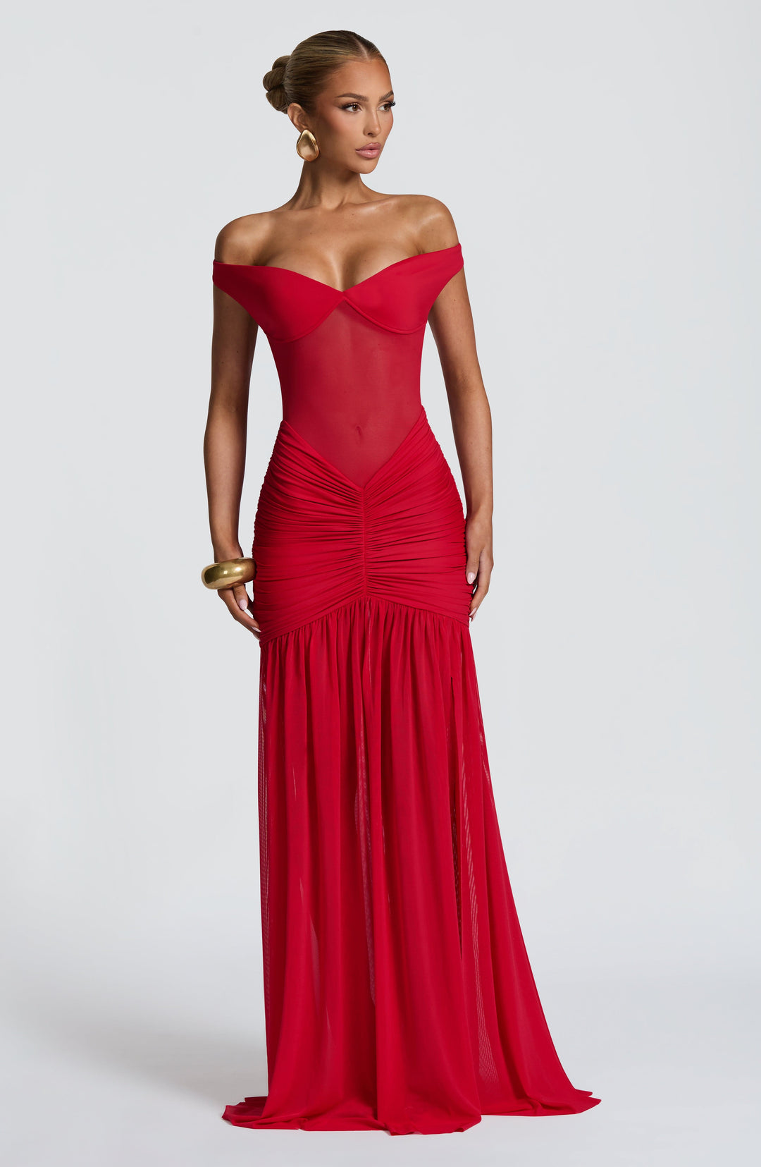 Avelari Maxi Dress in Red by Clandour, product photo 5