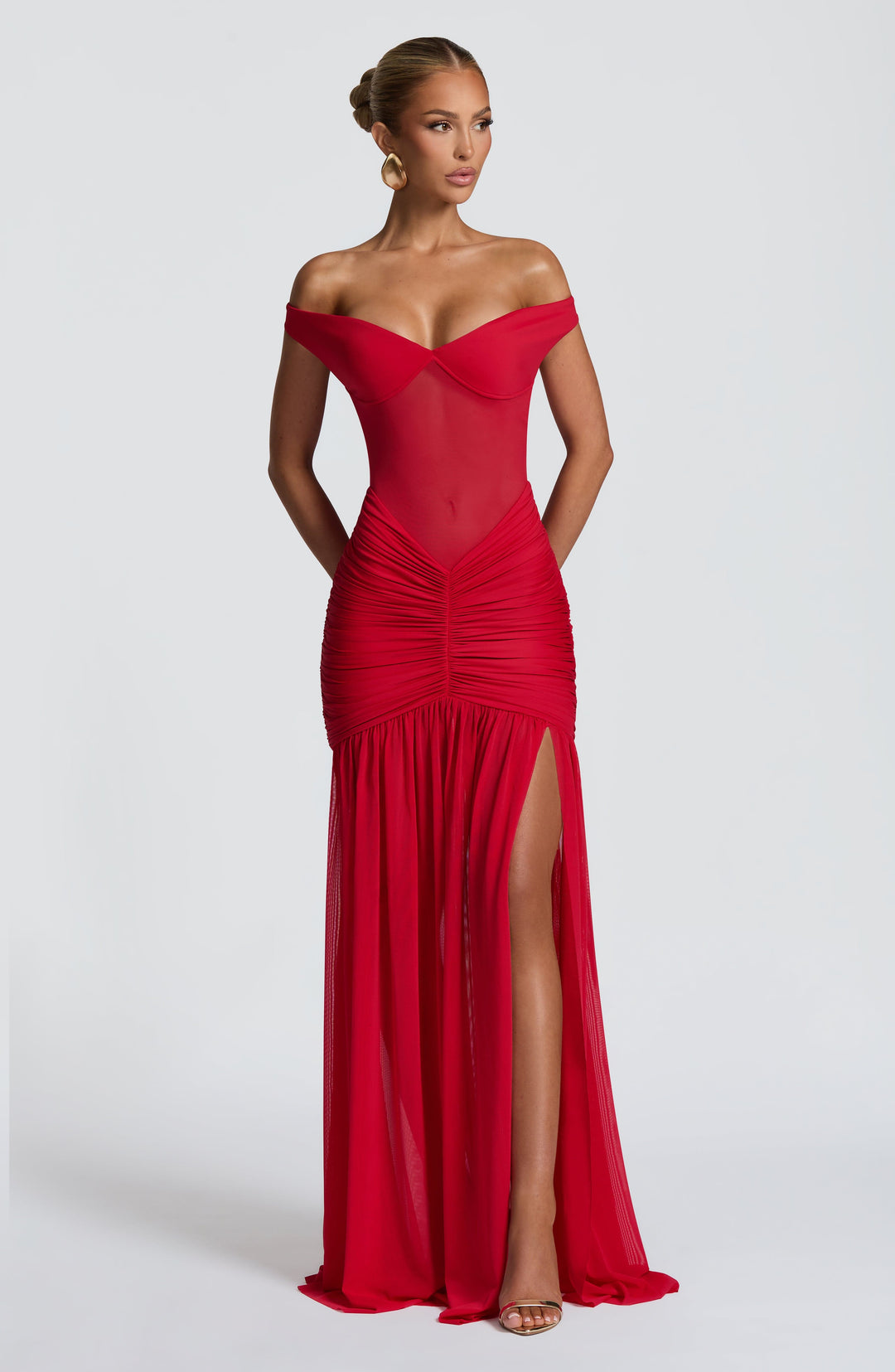 Avelari Maxi Dress in Red by Clandour, product photo 6