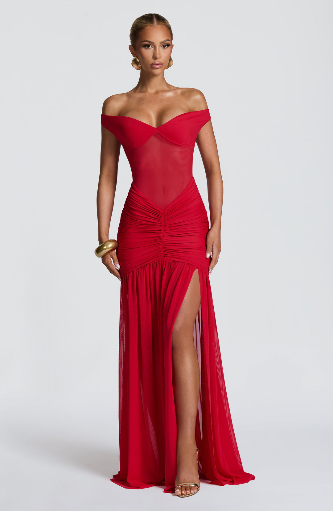 Avelari Maxi Dress in Red by Clandour, product photo 7