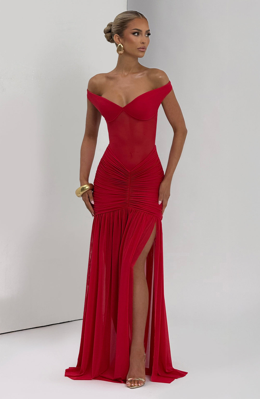 Avelari Maxi Dress in Red by Clandour, product photo 9