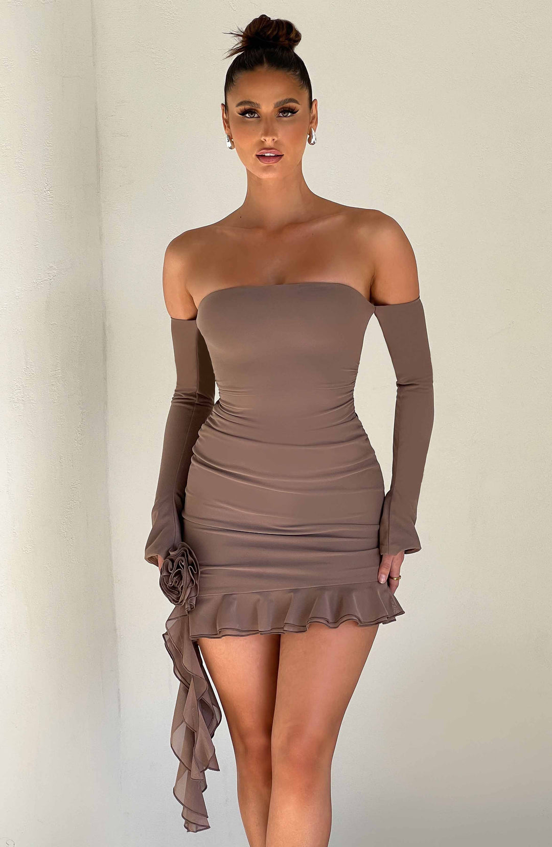 Avelelia Mini Dress in Chocolate by Clandour, product photo 2