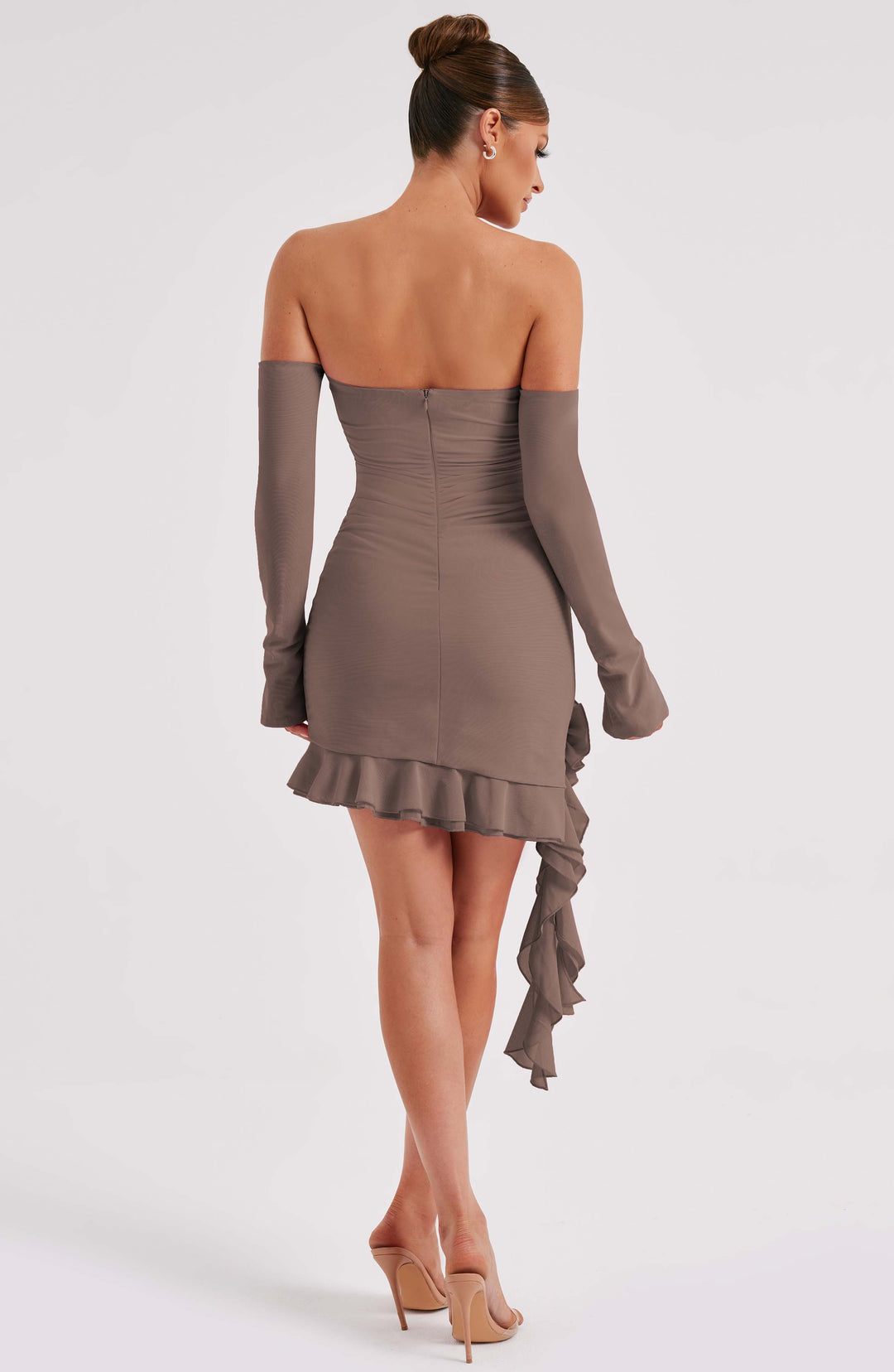 Avelelia Mini Dress in Chocolate by Clandour, product photo 3