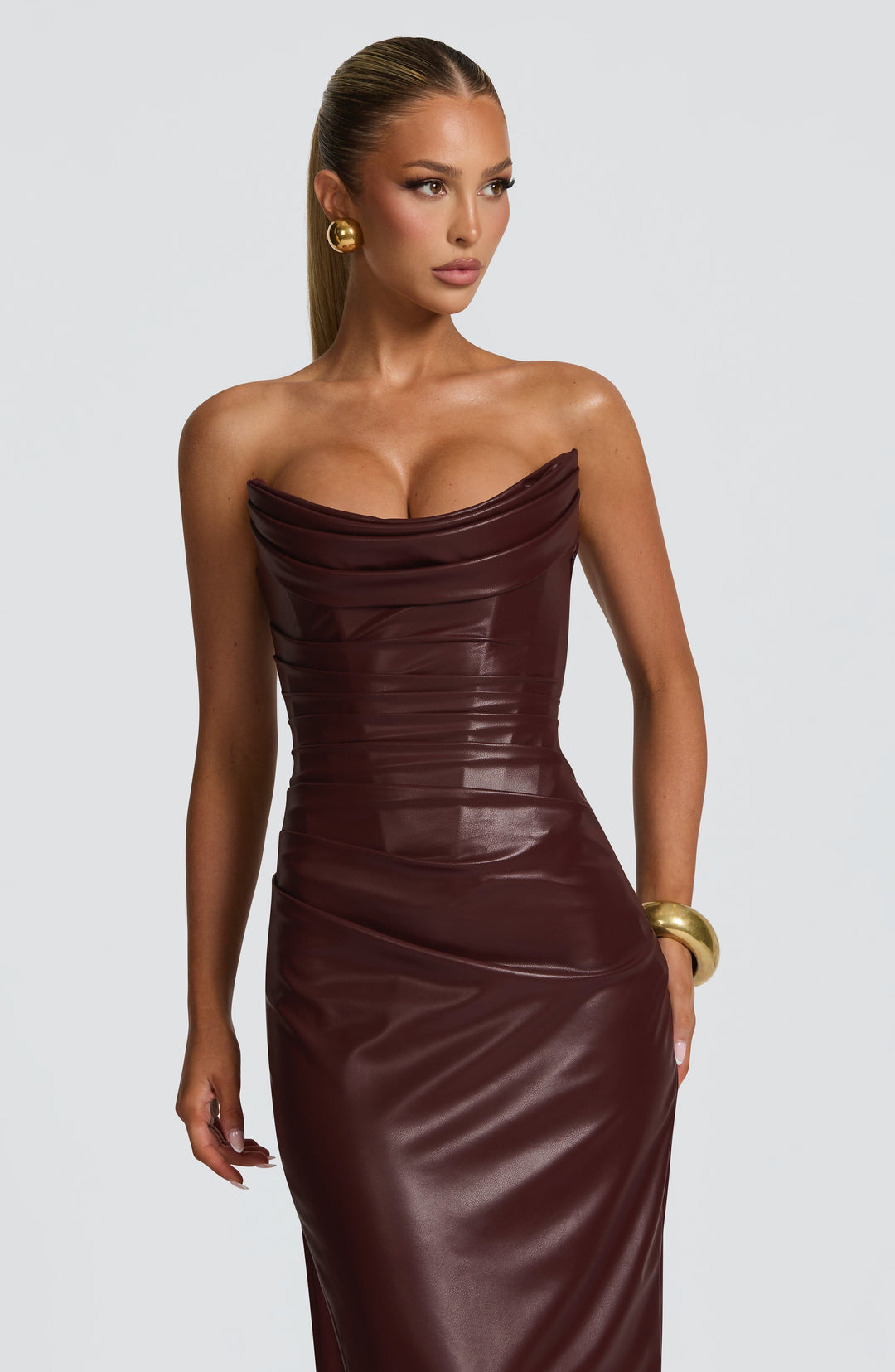 Avelella Maxi Dress in Burgundy by Clandour, product photo 7