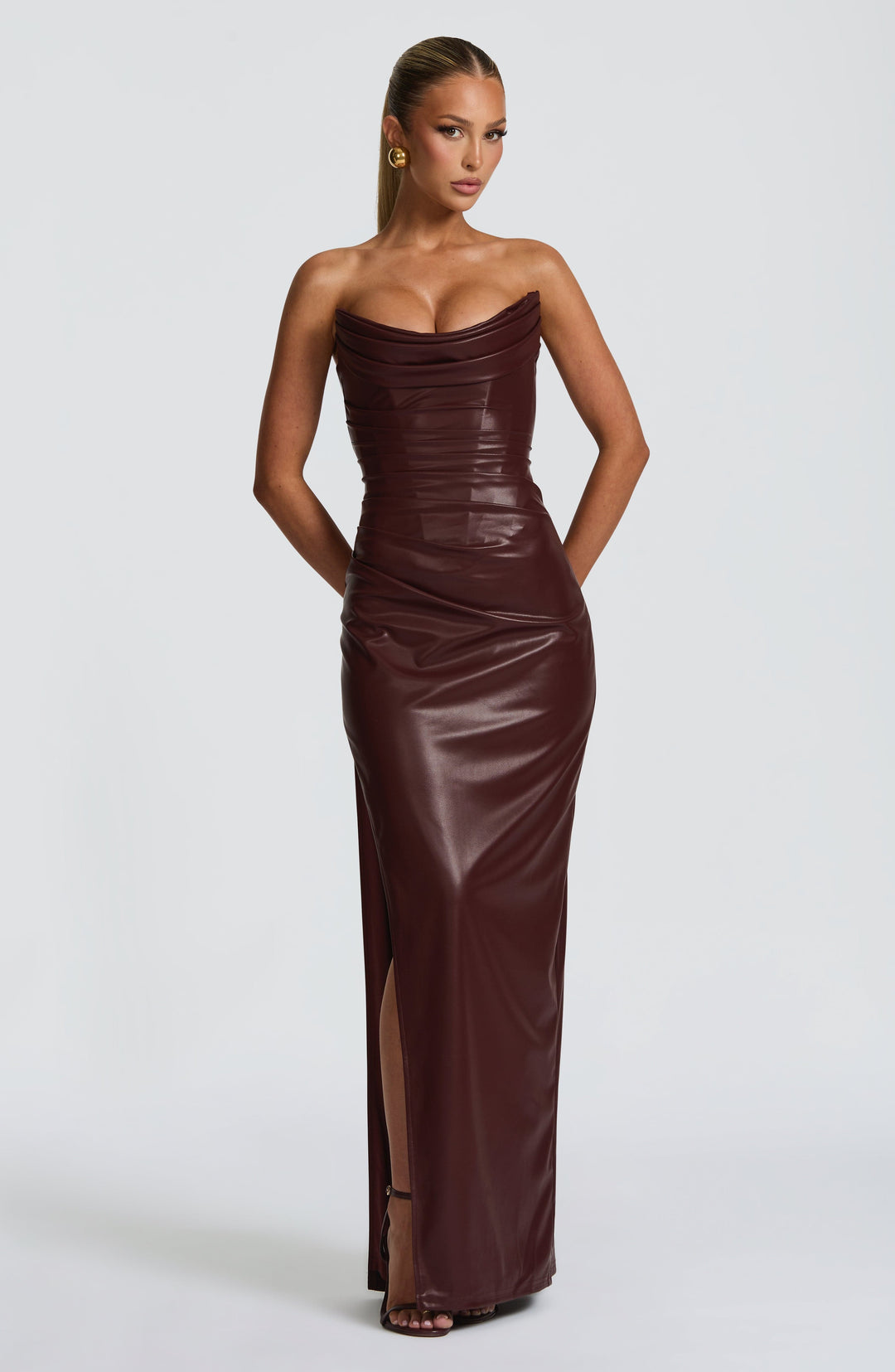 Avelella Maxi Dress in Burgundy by Clandour, product photo 8