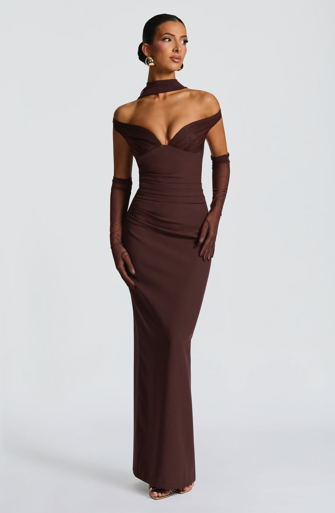 Avelelle Maxi Dress in Plum Brown by Clandour, product photo 9