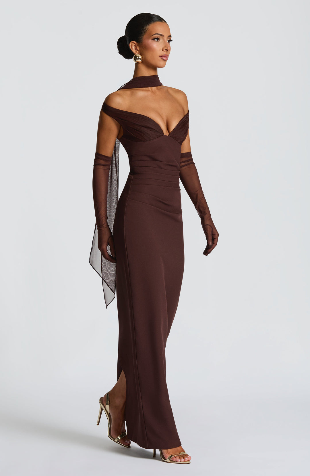 Avelelle Maxi Dress in Plum Brown by Clandour, product photo 10