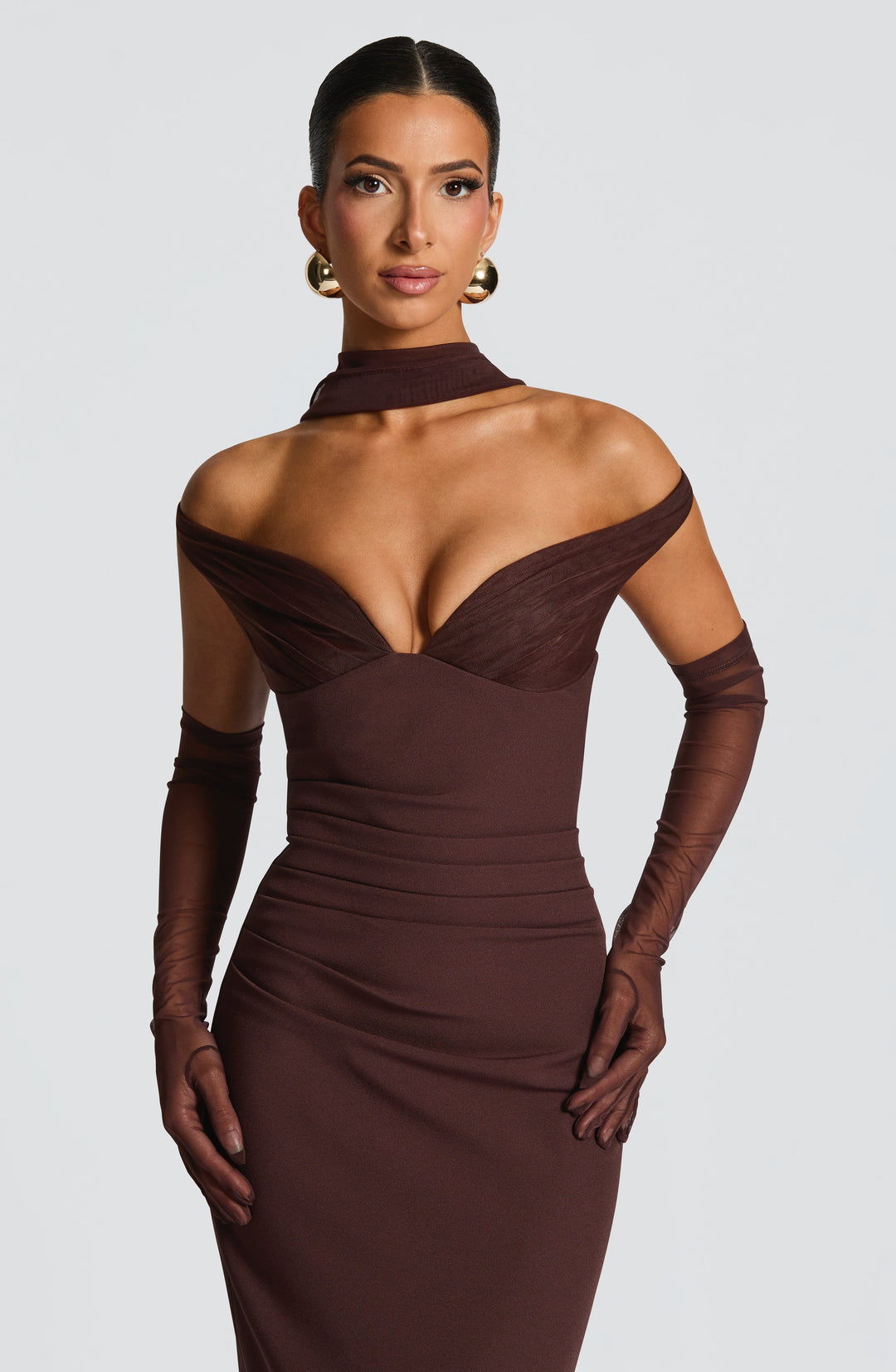 Avelelle Maxi Dress in Plum Brown by Clandour, product photo 11