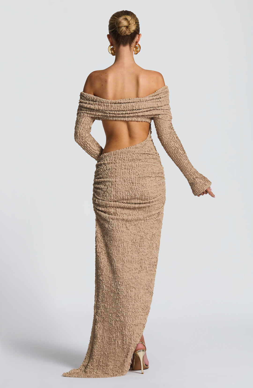 Avelette Midi Dress in Beige by Clandour, product photo 2