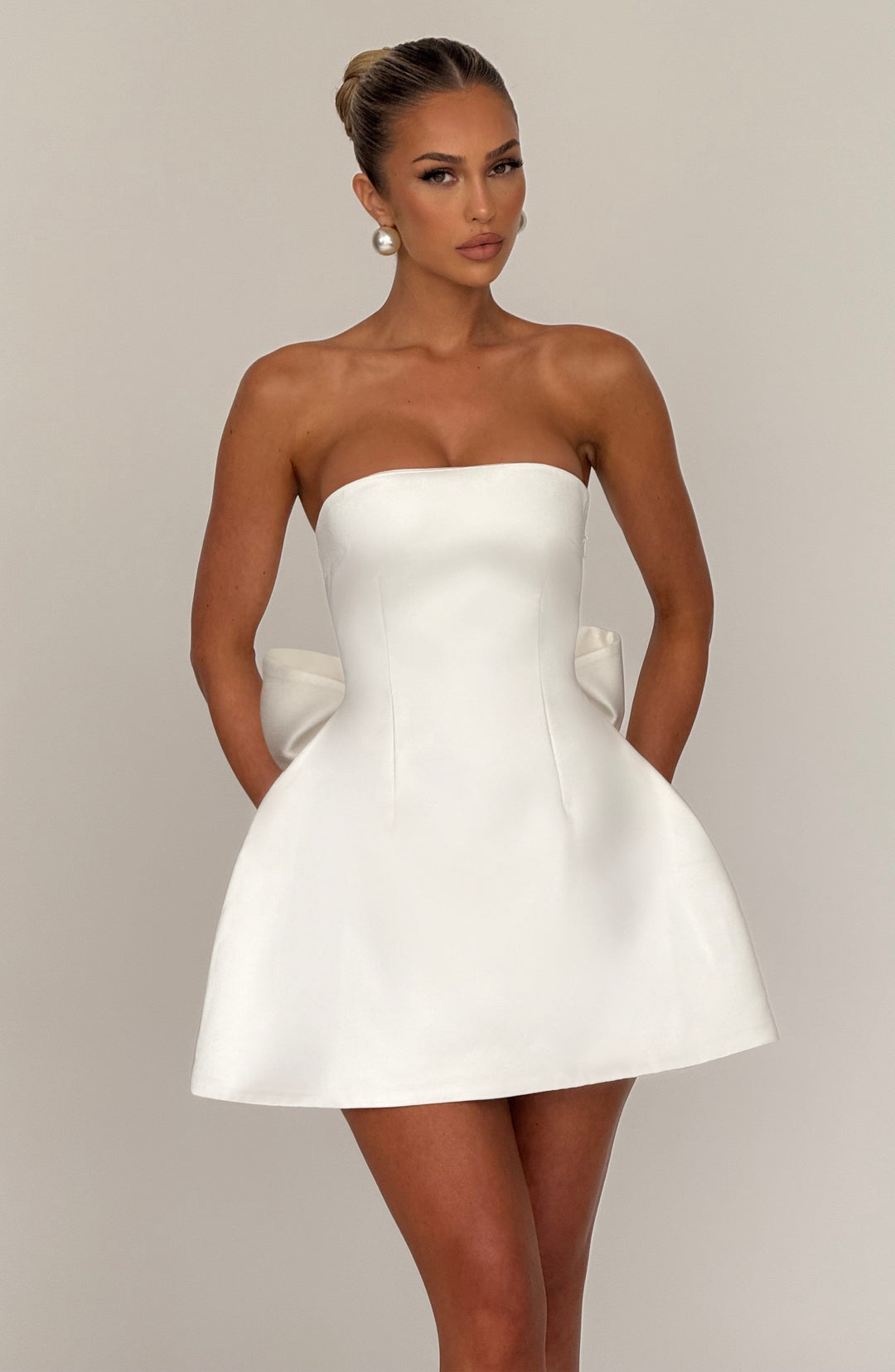 Aveline Mini Dress in Ivory by Clandour, product photo 3