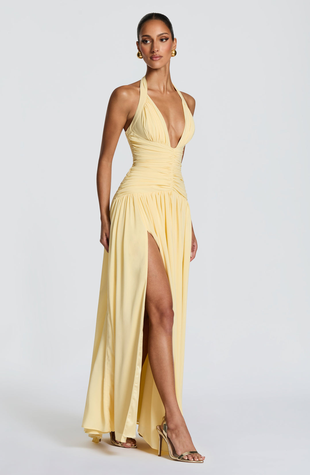 Aveliris Maxi Dress in Lemon by Clandour, product photo 2