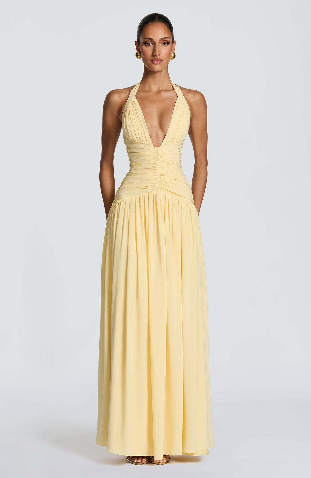 Aveliris Maxi Dress in Lemon by Clandour, product photo 5