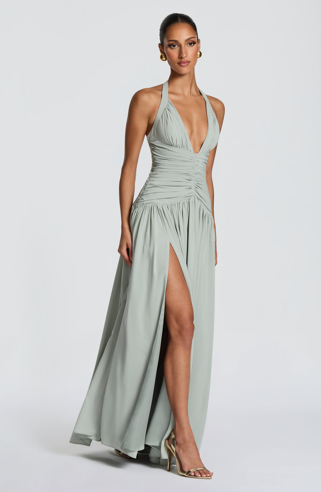 Aveliris Maxi Dress in Sage by Clandour, product photo 2
