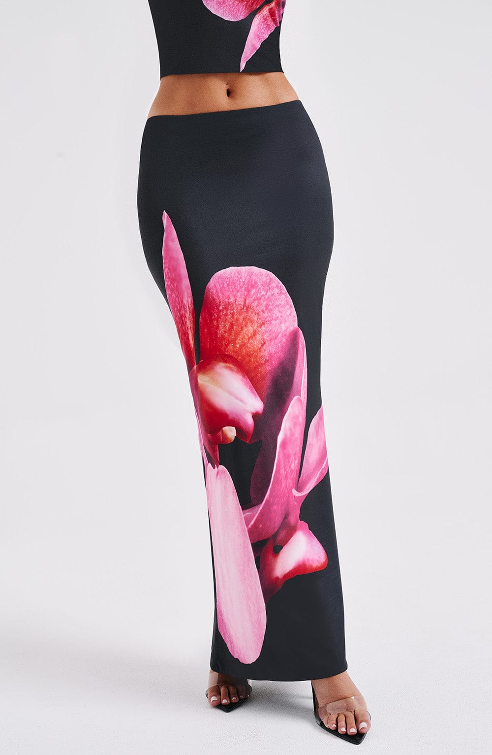 Avellina Maxi Skirt in Black Floral Print by Clandour, product photo 4