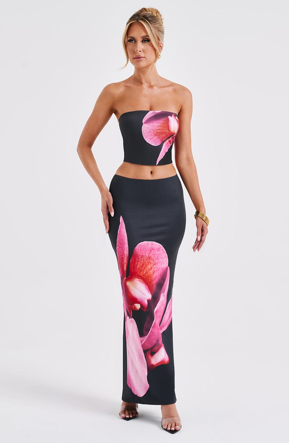 Avellina Maxi Skirt in Black Floral Print by Clandour, product photo 6