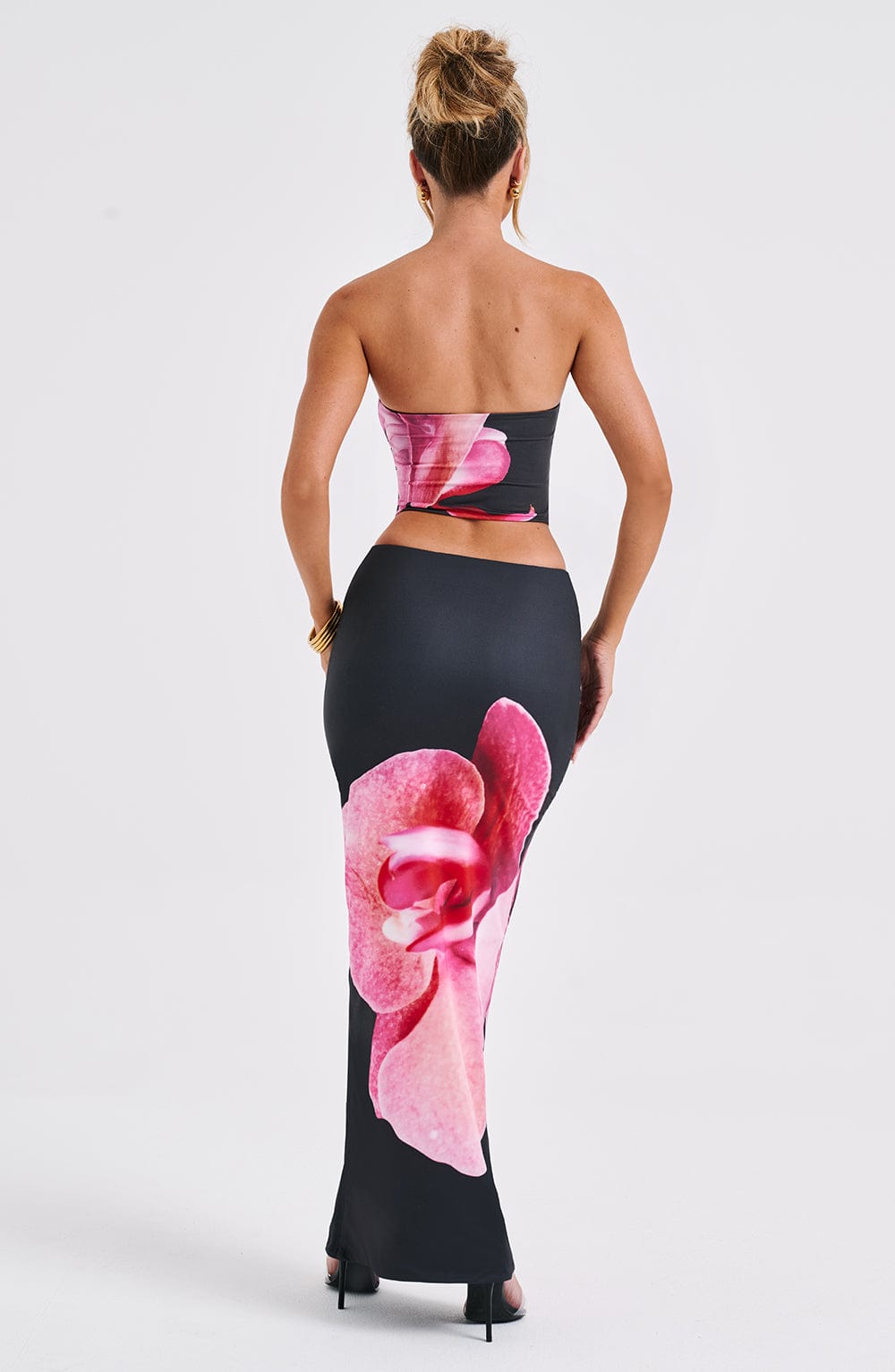 Avellina Maxi Skirt in Black Floral Print by Clandour, product photo 7