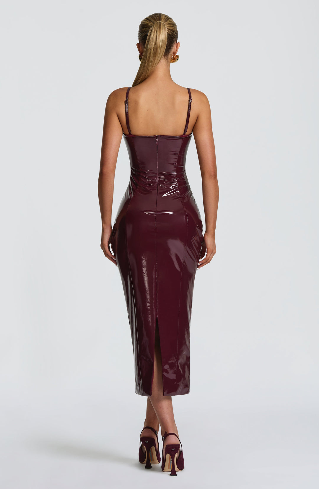 Avelnora Midi Dress in Cherry Lacquer by Clandour, product photo 4