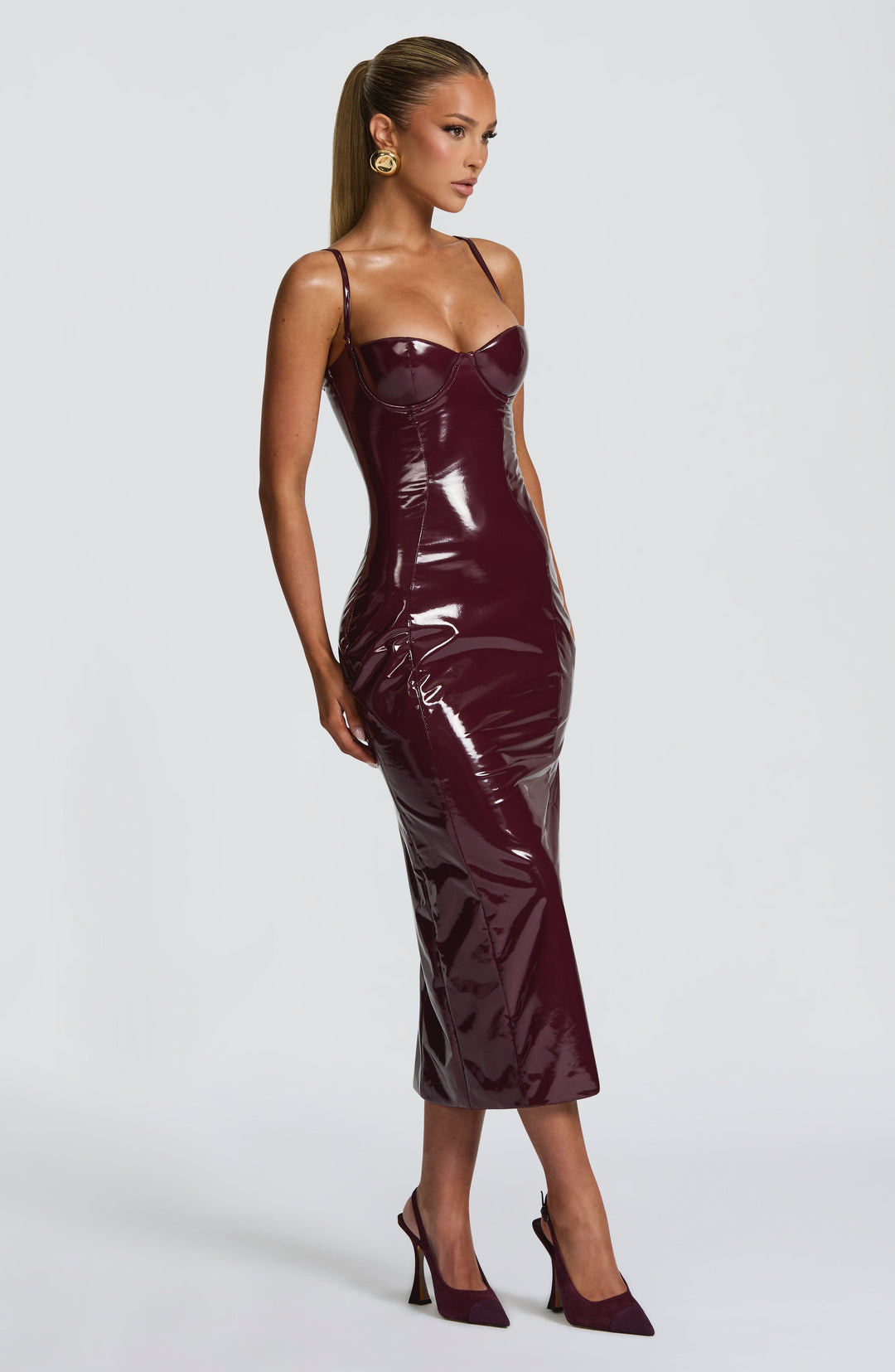 Avelnora Midi Dress in Cherry Lacquer by Clandour, product photo 5
