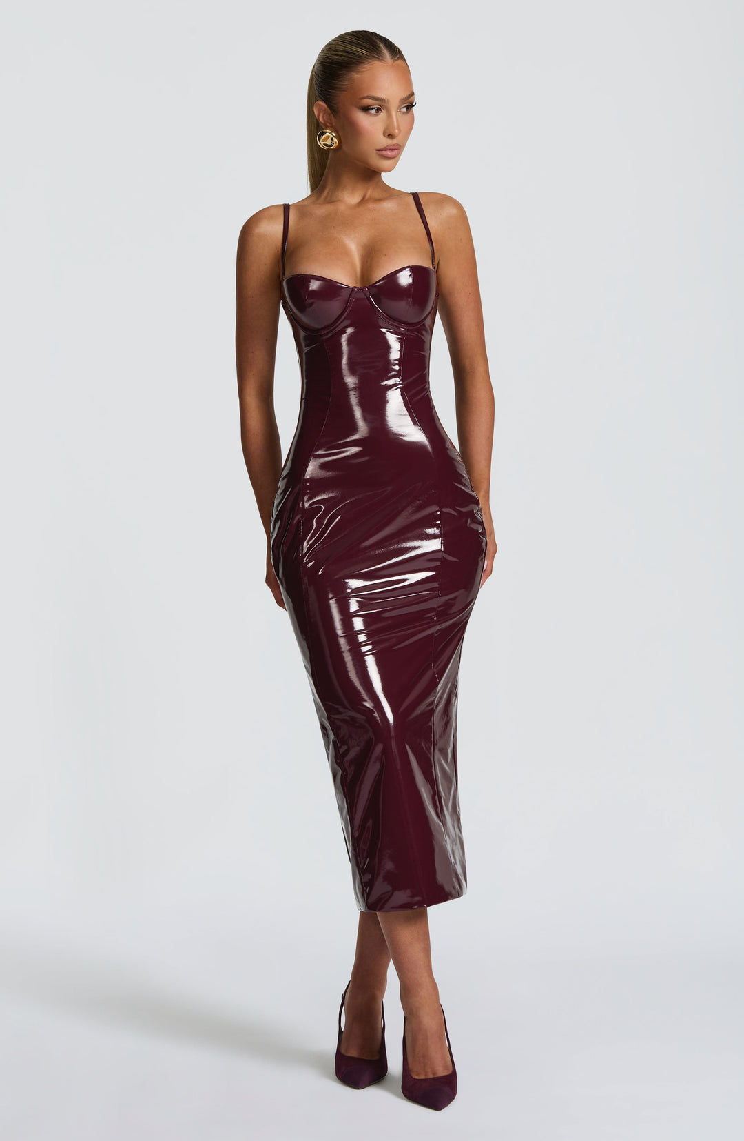 Avelnora Midi Dress in Cherry Lacquer by Clandour, product photo 10
