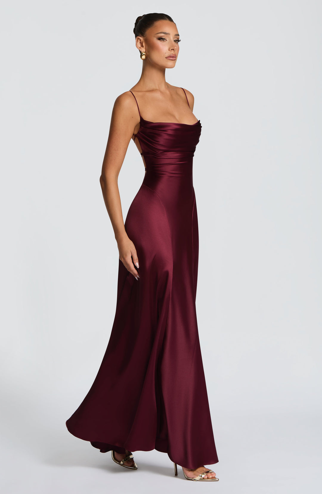 Avelora Maxi Dress in Cherry Lacquer by Clandour, product photo 3