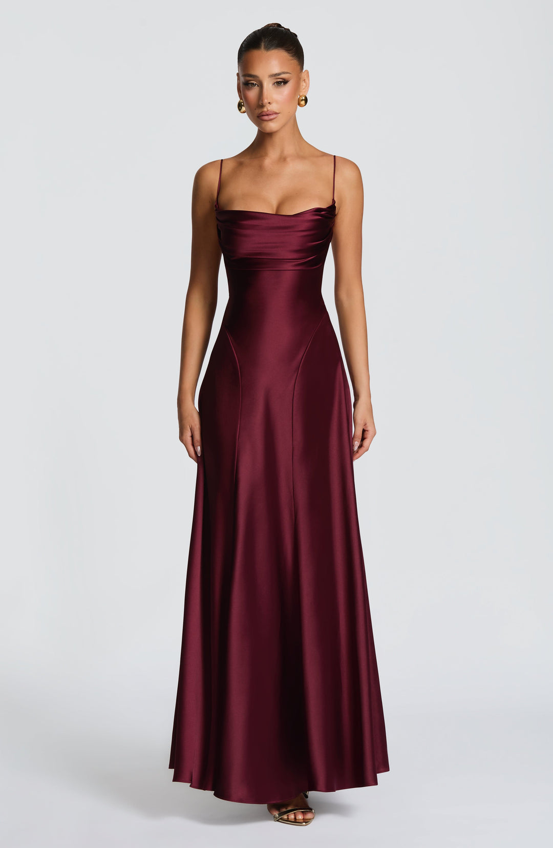 Avelora Maxi Dress in Cherry Lacquer by Clandour, product photo 4