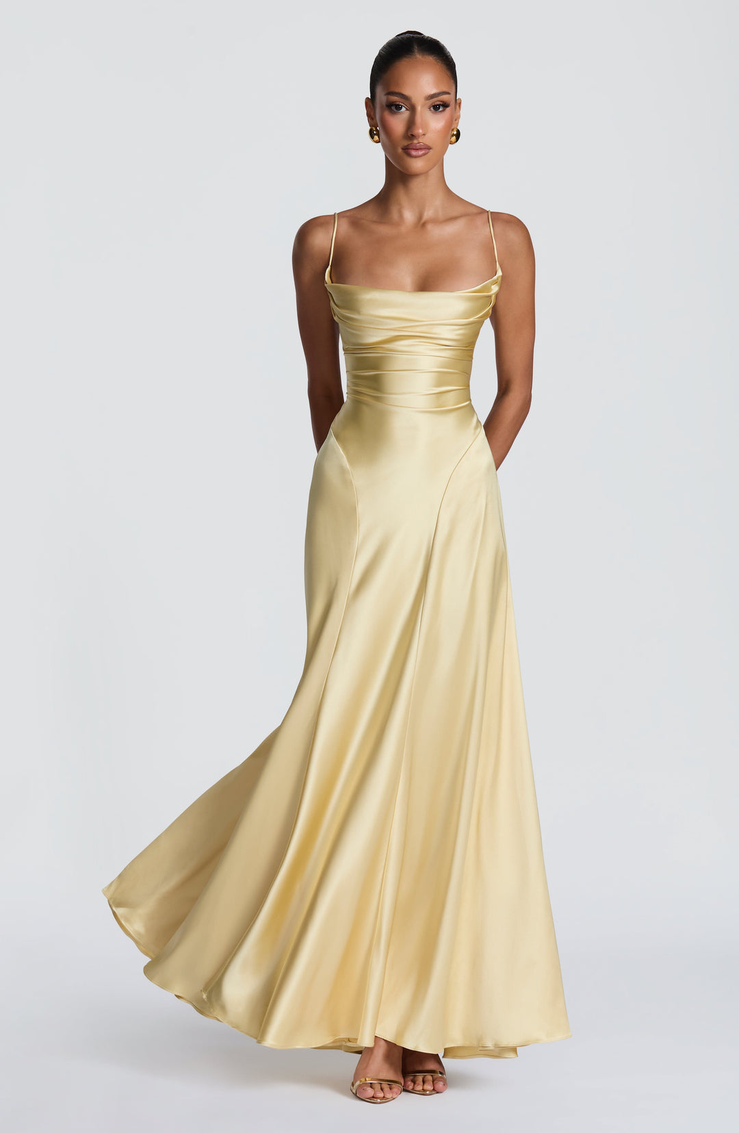 Avelora Maxi Dress in Lemon by Clandour, product photo 3