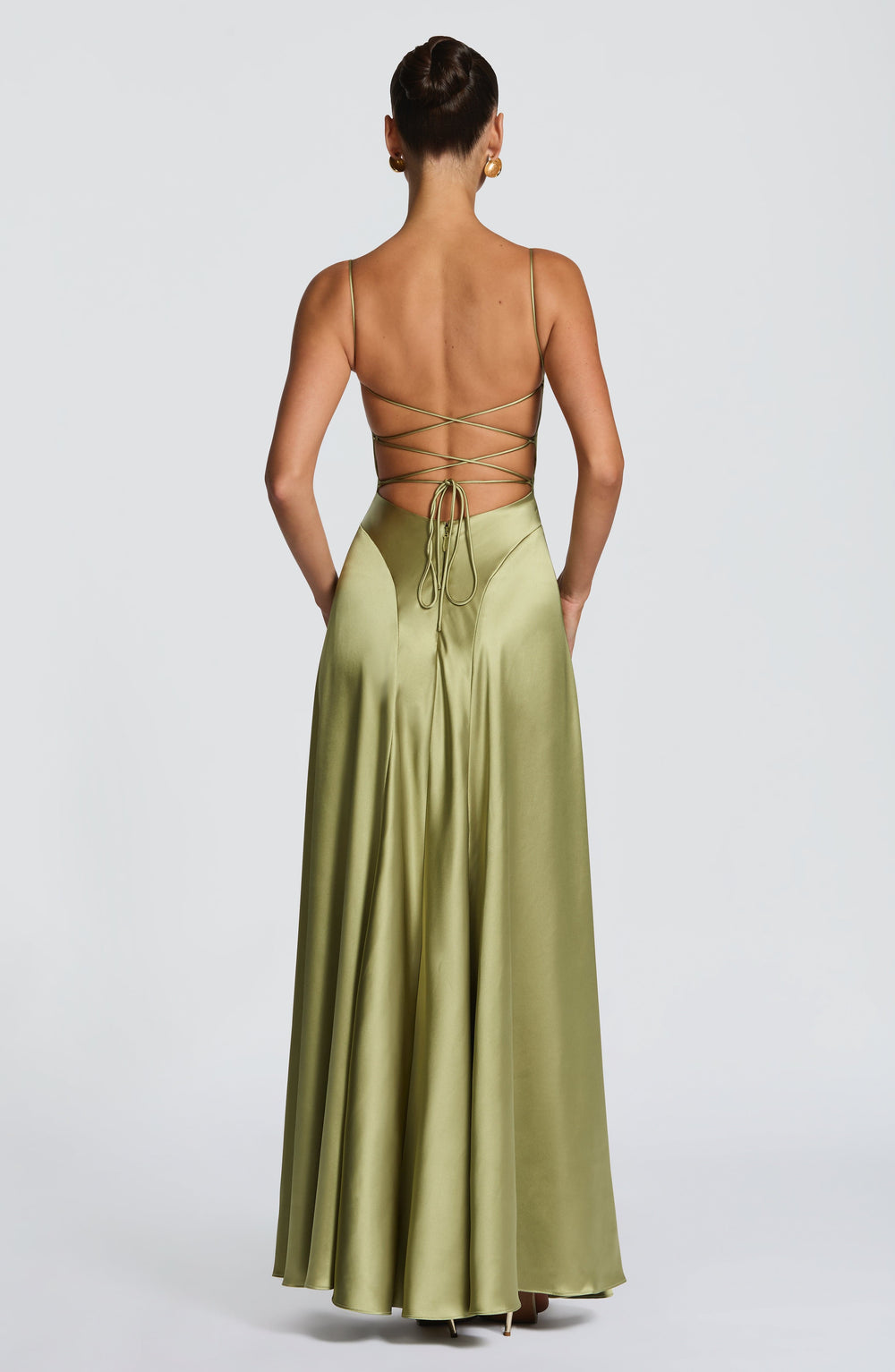 light olive maxi dress Emina Maxi Dress