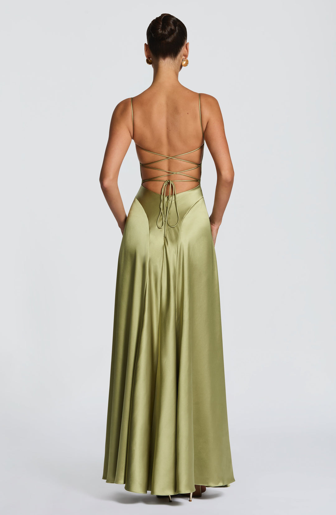 Avelora Maxi Dress in Light Olive by Clandour, product photo 3