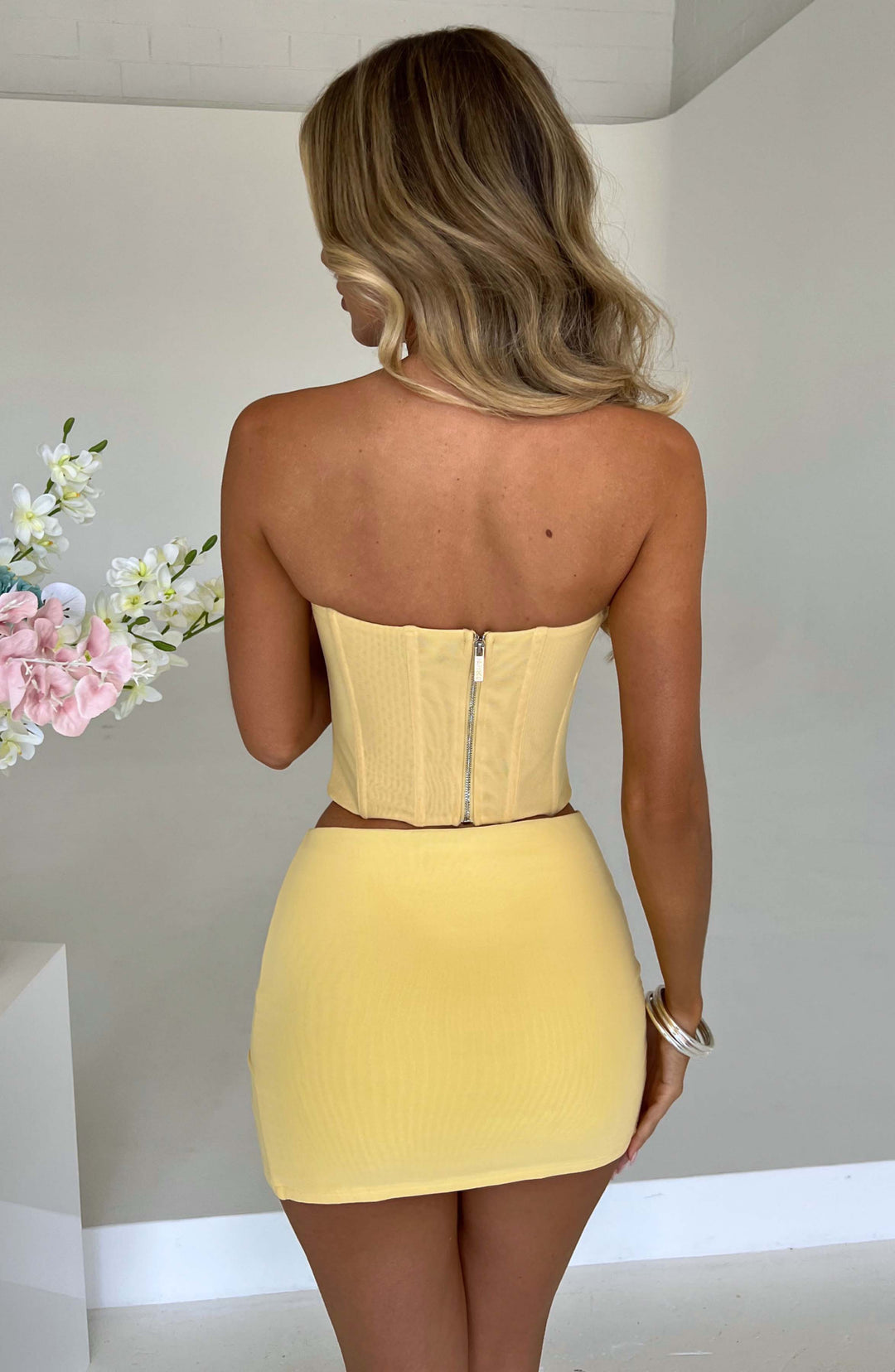 Aveloria Mini Skirt in Lemon by Clandour, product photo 3