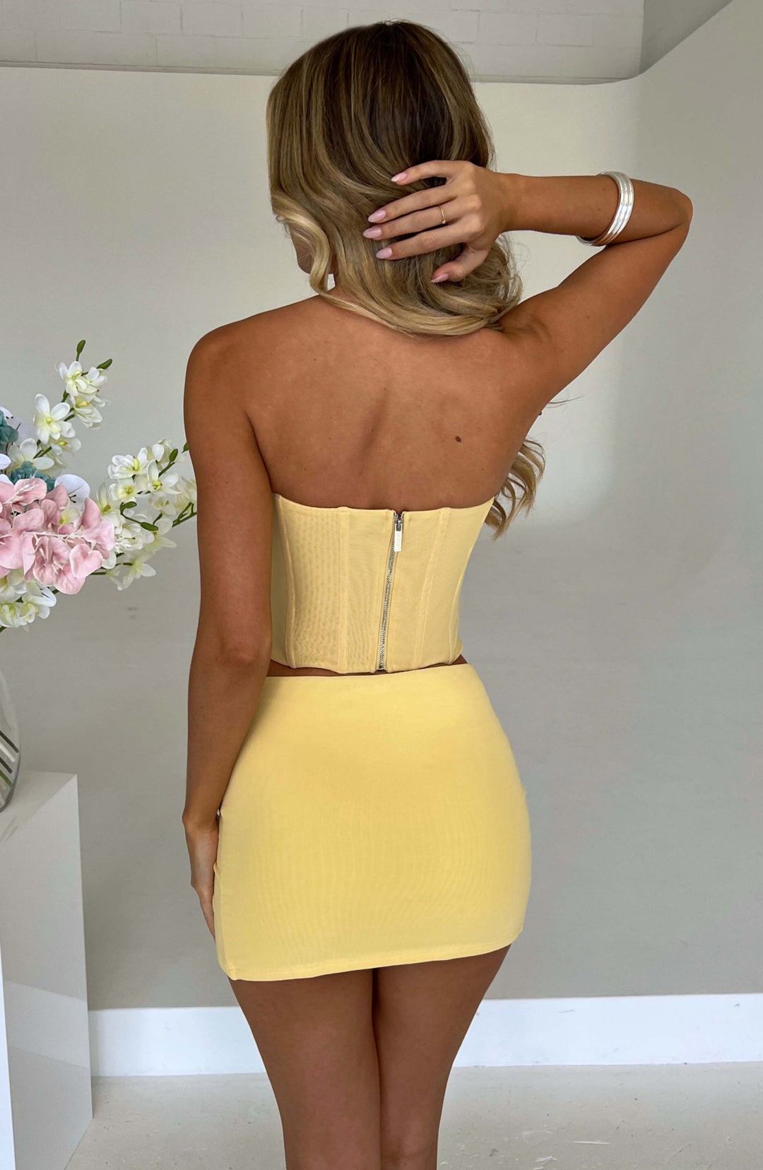 Aveloria Mini Skirt in Lemon by Clandour, product photo 11
