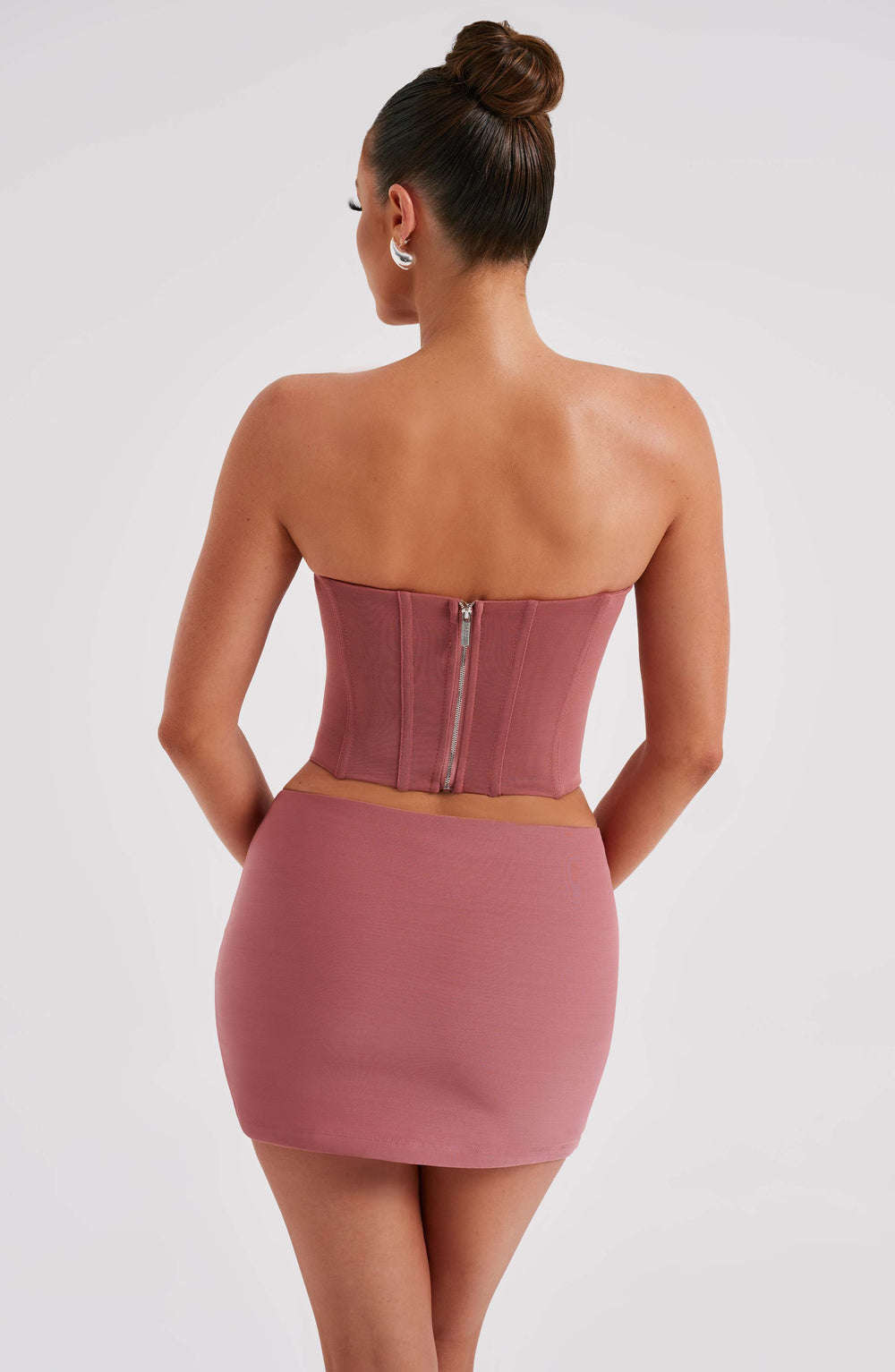 Aveloria Mini Skirt in Rose Pink by Clandour, product photo 2