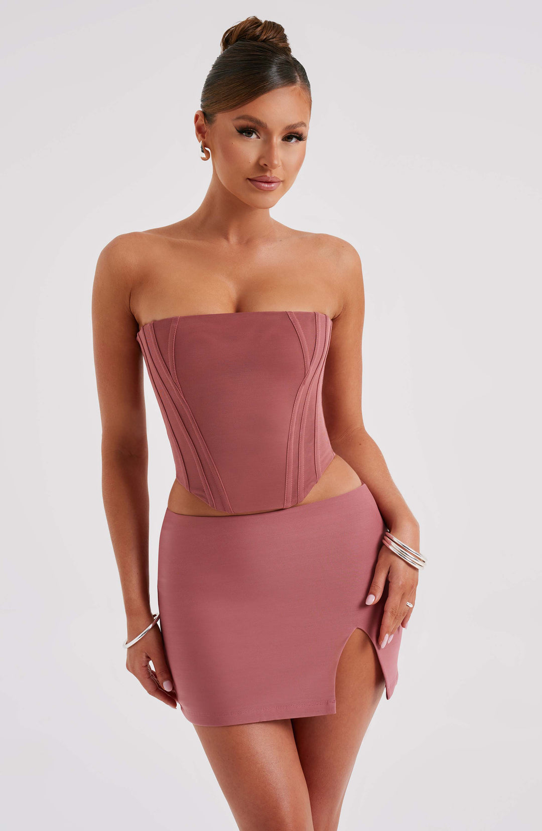 Aveloria Mini Skirt in Rose Pink by Clandour, product photo 6
