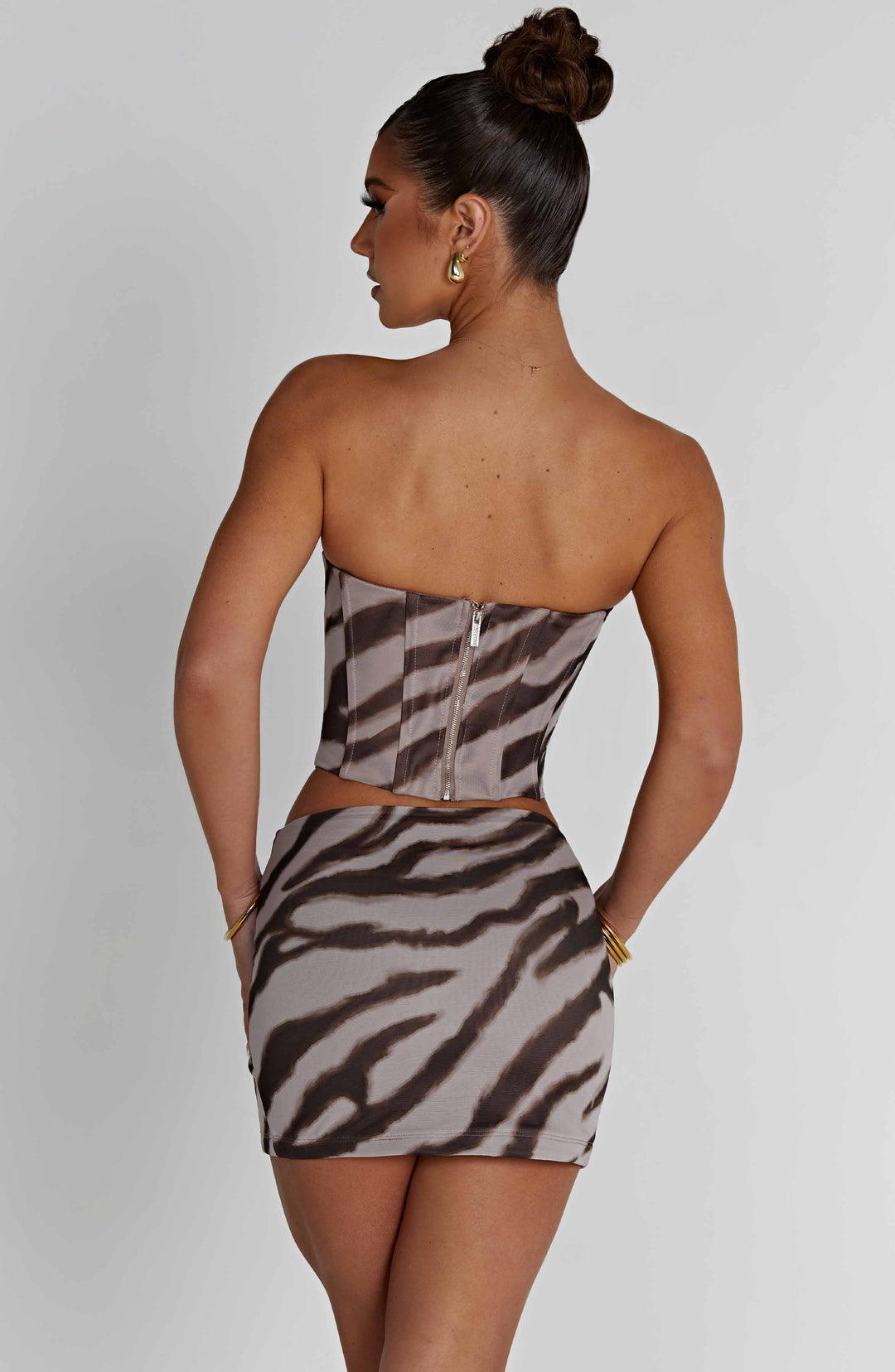 Aveloria Mini Skirt in Zebra Print by Clandour, product photo 4