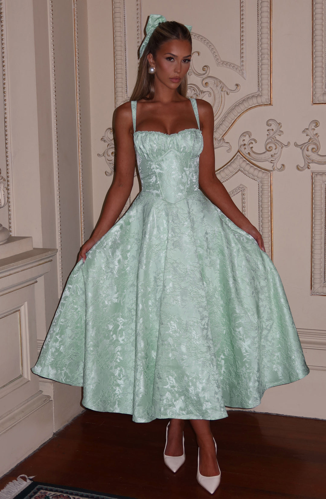 Bria Midi Dress in Mint by Clandour, product photo 3