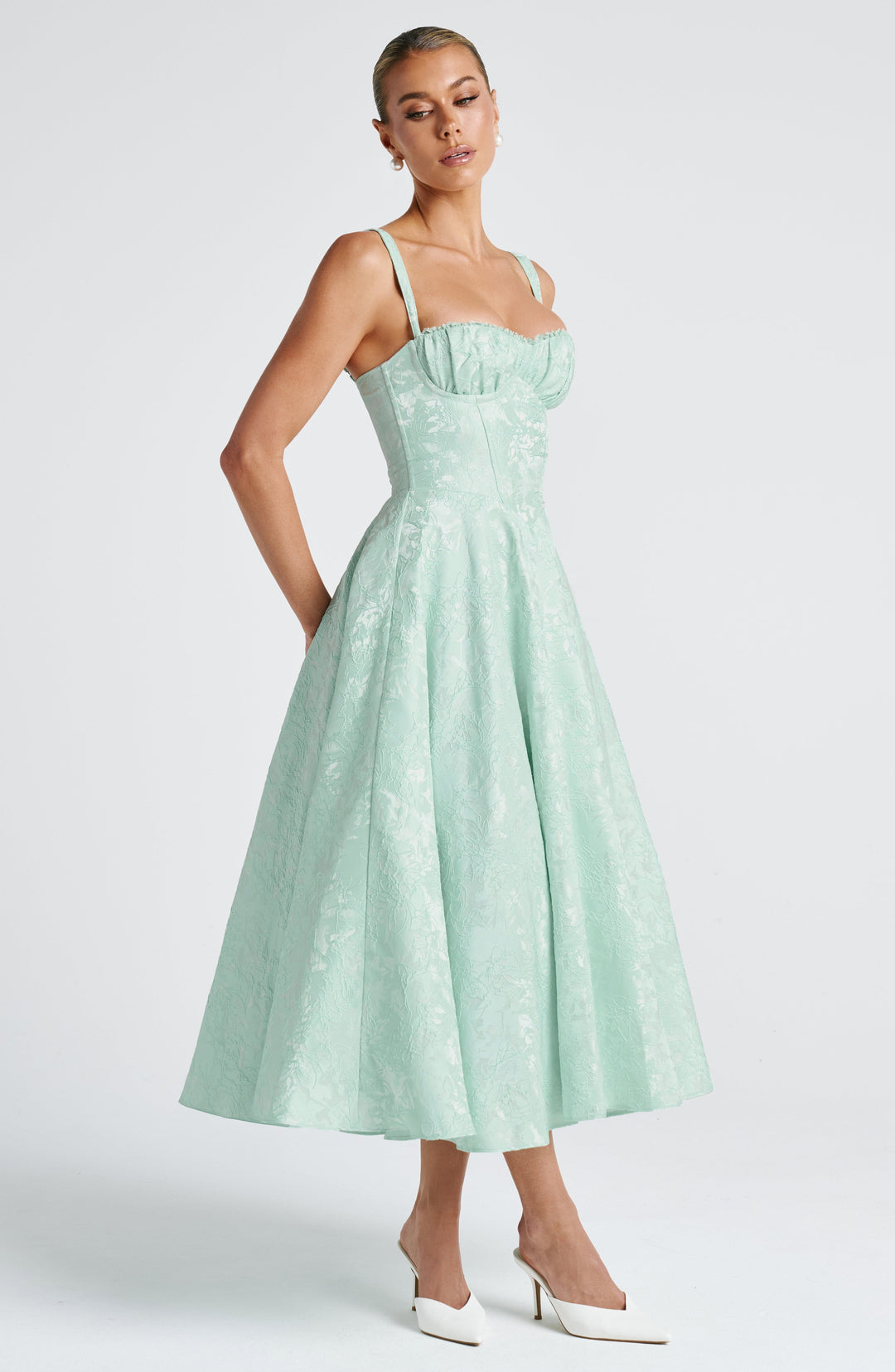 Bria Midi Dress in Mint by Clandour, product photo 6